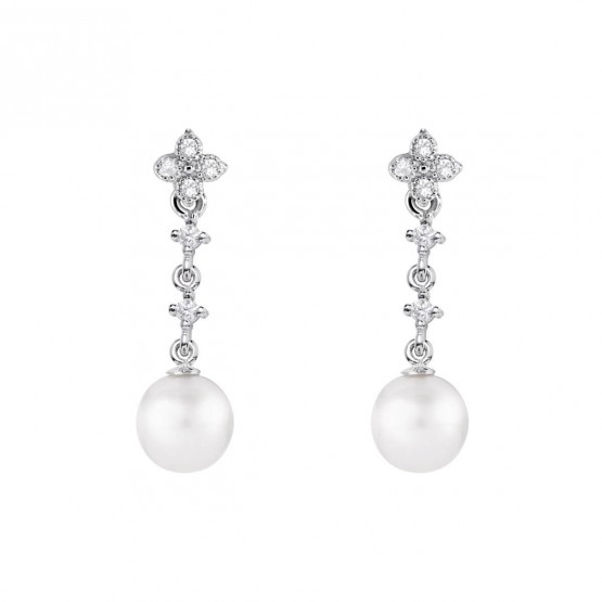 Pendientes para novia en plata y topacios con perlas (79B0102TD1) 1