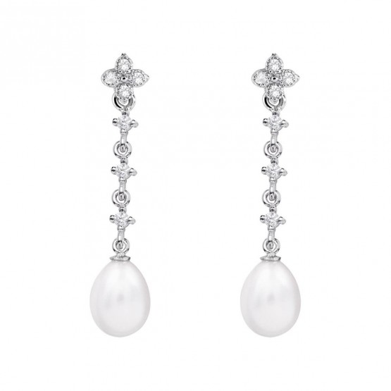 Pendientes de novia en plata y topacios con perlas (79B0103TE1) 1