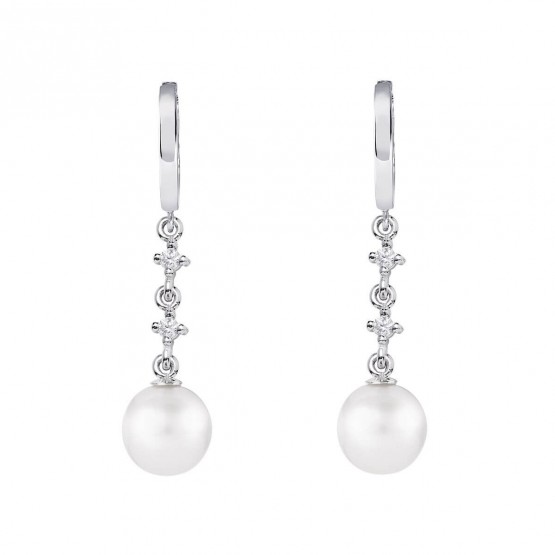Pendientes para novia en plata y topacios con perlas (79B0302TD1) 1