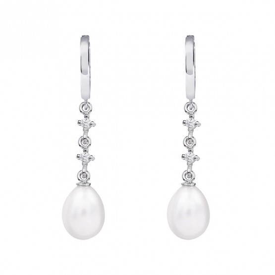 Pendientes para novia en plata y topacios con perlas (79B0302TE1) 1