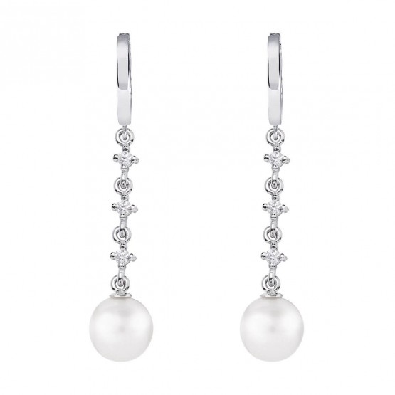 Pendientes para novia en oro blanco de18k y perlas (79B0303TD1) 1