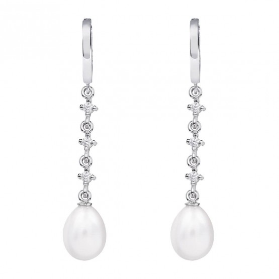 Pendientes de novia en plata y topacios con perlas (79B0303TE1) 1