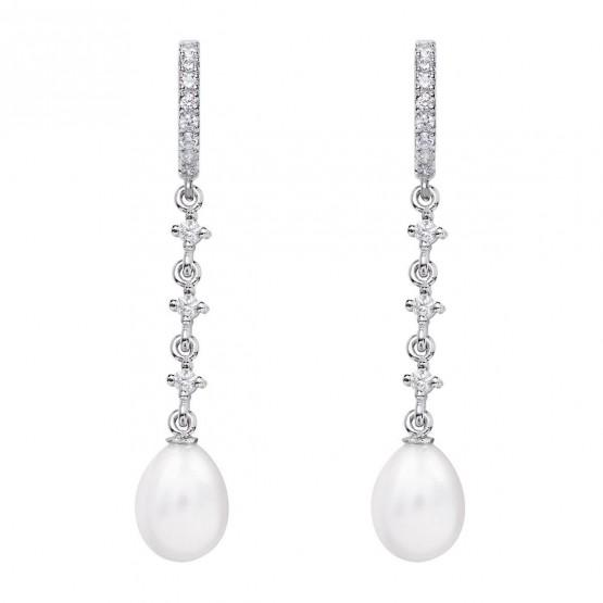 Pendientes de novia en plata y topacios con perlas (79B0403TE1) 1