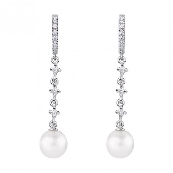 Pendientes para novia en oro blanco de18k y perlas (79B0403TD1) 1