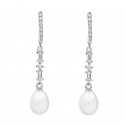 Pendientes de novia plata con topacios y perla (79B0506TE1) 1