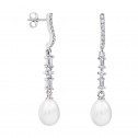 Pendientes de novia plata con topacios y perla (79B0506TE1) 2