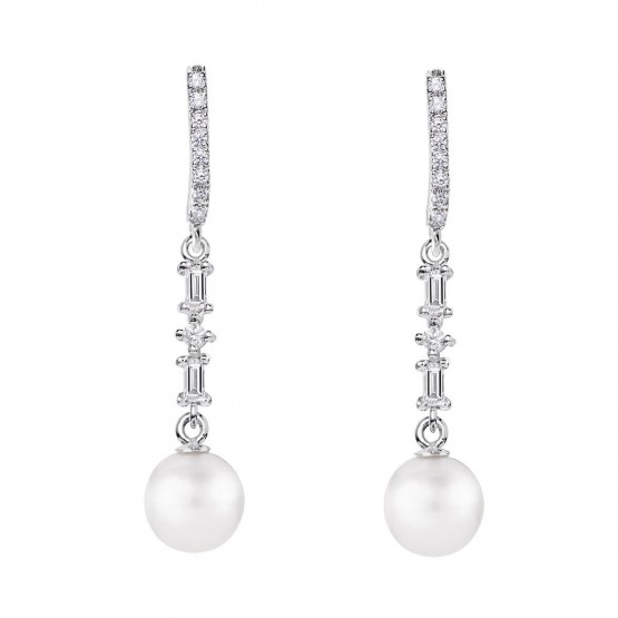 Pendientes de novia plata con topacios y perla (79B0506TD1) 1
