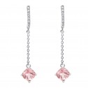 Bridal chain drop earrings in silver and topazes (79B0507TC3) 1