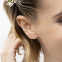 Boucles d'oreilles en argent pour mariées design d'escalade avec diamants (75R0112)