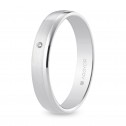 4mm polished/matte white gold wedding ring with diamond (5B40545D)
