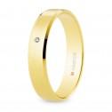 Yellow gold ring with satin-gloss diamond (5140493D)