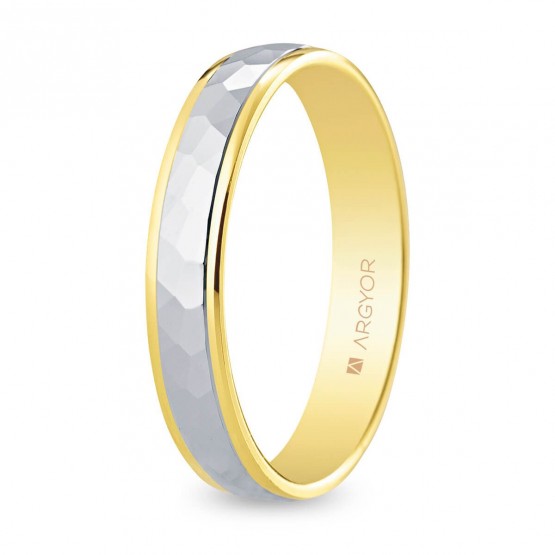 Faceted two-tone gold ring 4mm (5240544)