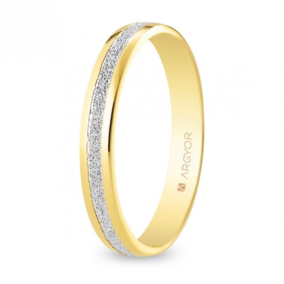 Two-tone diamond-cut gold wedding band (5235543)