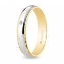 Bicolor Trauring mit Diamant 4mm (5240548D)