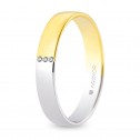 Bicolor gold wedding band with diamonds 4mm (5240549D3)