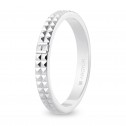 Wedding ring with double studs in white gold and diamonds (5B27537D)
