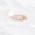 Bague ovale en or rose avec diamants (74R0168)