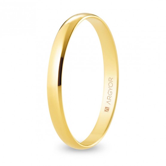 Gold wedding ring half round 2.5 mm (A25RP00)