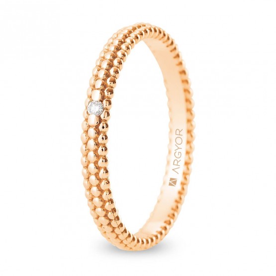Rose gold ring with pearl and diamond design (5R25553D)
