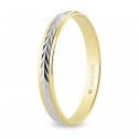 Two tone gold wedding ring - faceted effect (5230283)