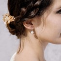 Boucles d'oreilles de mariée en or blanc et perles (79B0500TD1)