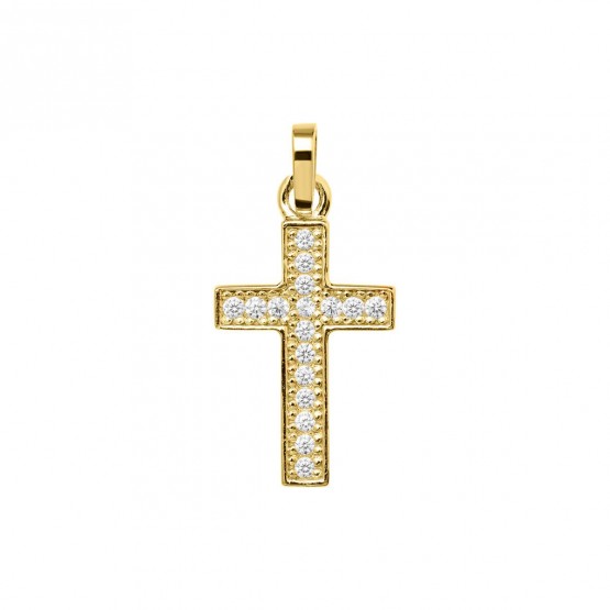 18k yellow gold cross with zirconia (75A0021Z)