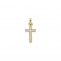 Gold cross with diamonds or zircons (75A0025)