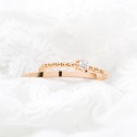 Braided rose gold engagement ring with diamond 0.10ct (74R0081)