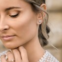 White Gold Earrings with Chaton Diamonds (75B0100)