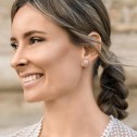 Platinum Earrings with Rosette Diamonds (75B0104)