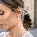 Boucles d'oreilles perles de mariée en argent et topazes (79B0100TD1)