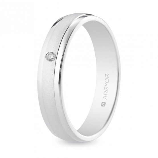 Wedding ring with diamond 4mm (5B40044D)