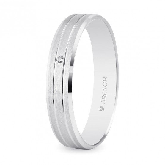 White gold wedding ring diamond 4mm (5B40436D)