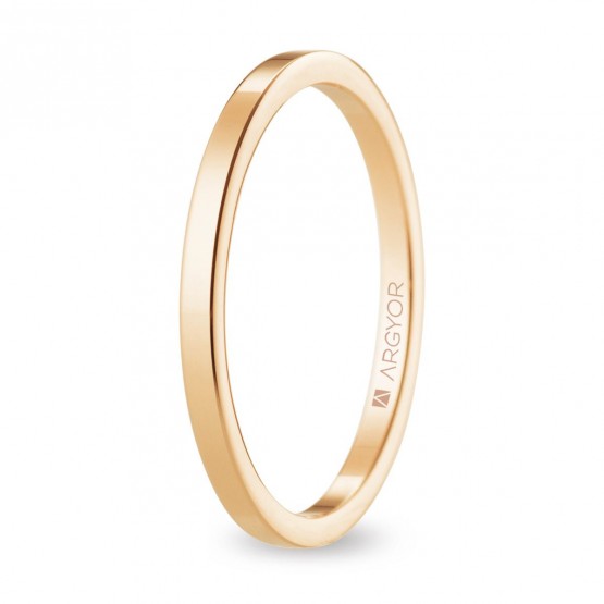 Thick flat 18k rose gold wedding ring (5R17530)
