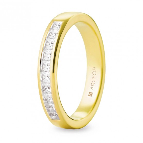 Ring of yellow gold with 10 cubic zirconia (74A0053Z)