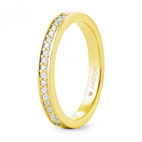 Ring of yellow gold with 19 zirconia (74A0054Z)