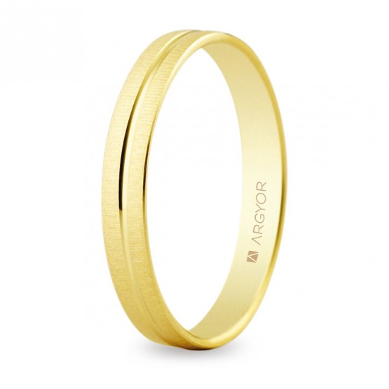 3mm yellow gold wedding ring - textured finish (5130474)