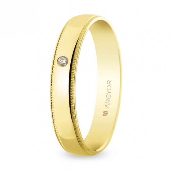 Gold wedding ring with diamond 4mm (5140512D)