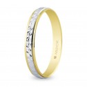18k two-tone gold wedding ring - diamond cut (5230108)
