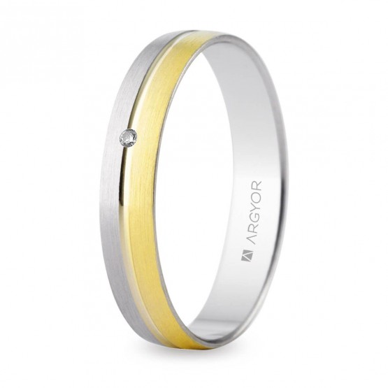 3.7mm two-tone gold diamond wedding ring (5240480D)