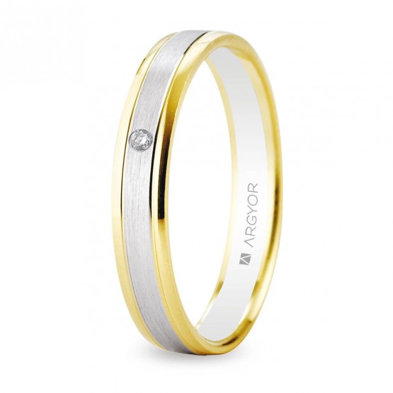 18k two-tone gold diamond wedding ring (5240496D)