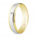 18k two-tone gold diamond wedding ring (5250158D)