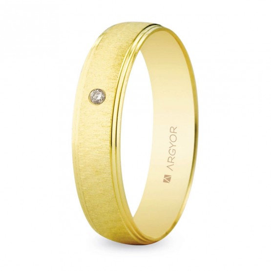 Yellow gold wedding ring diamond 4,5mm (55501466)