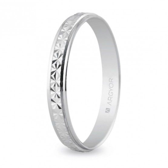 Diamond cut silver wedding ring (5730108)