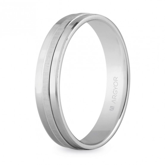4mm comfort-fit silver wedding ring matte/polish (5740255)