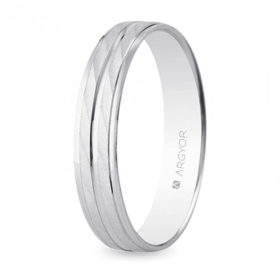 4mm rhodium-plated silver wedding ring (5740340)