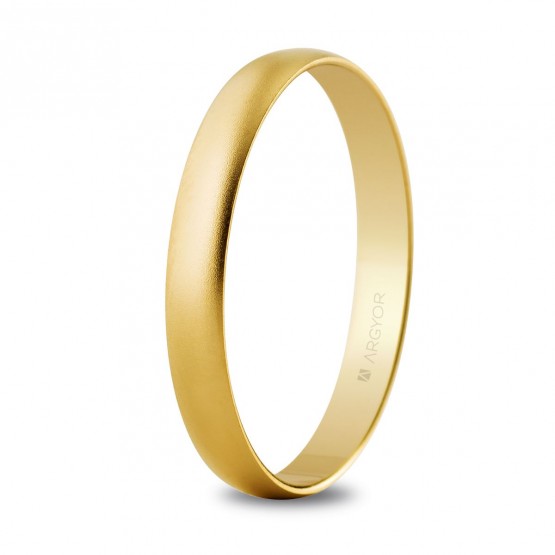 18k yellow gold wedding ring satin finish (50302M)