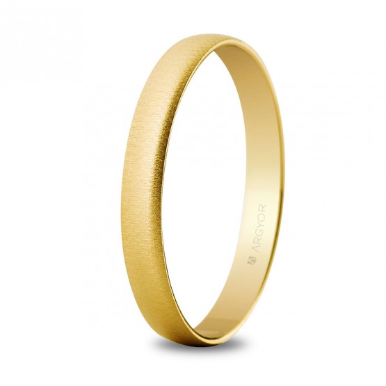 18k yellow gold wedding ring - textured finish (50302T)