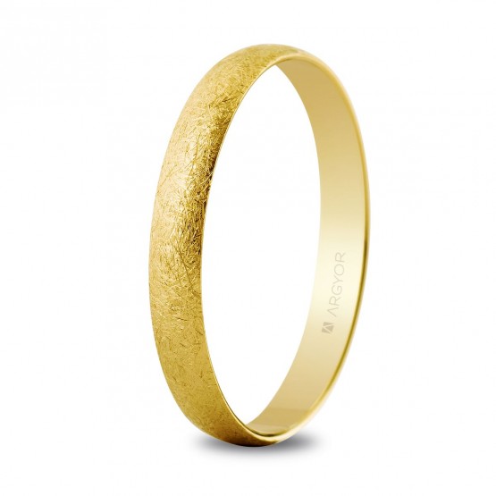 Yellow gold wedding ring ice finish (50302H)