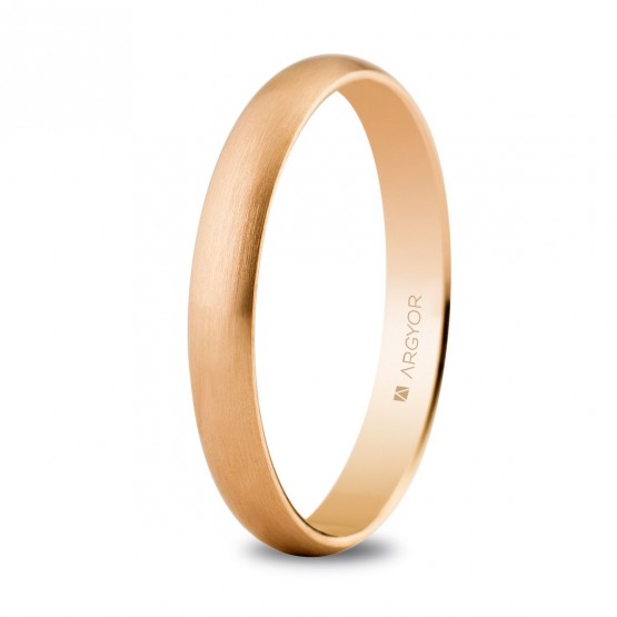 Rose gold wedding ring - brushed finish (5C305S)